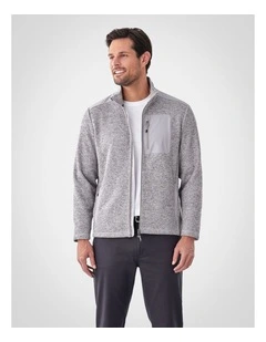 Flex Zip Through Sweat in Grey Melange