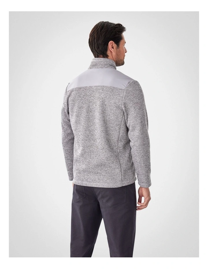 Flex Zip Through Sweat in Grey Melange image 2