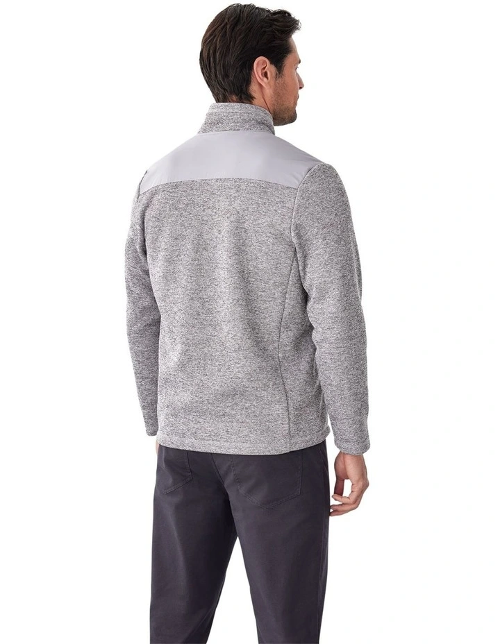 Flex Zip Through Sweat in Grey Melange image 2