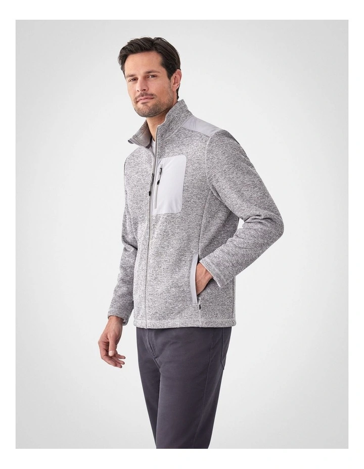 Flex Zip Through Sweat in Grey Melange image 4