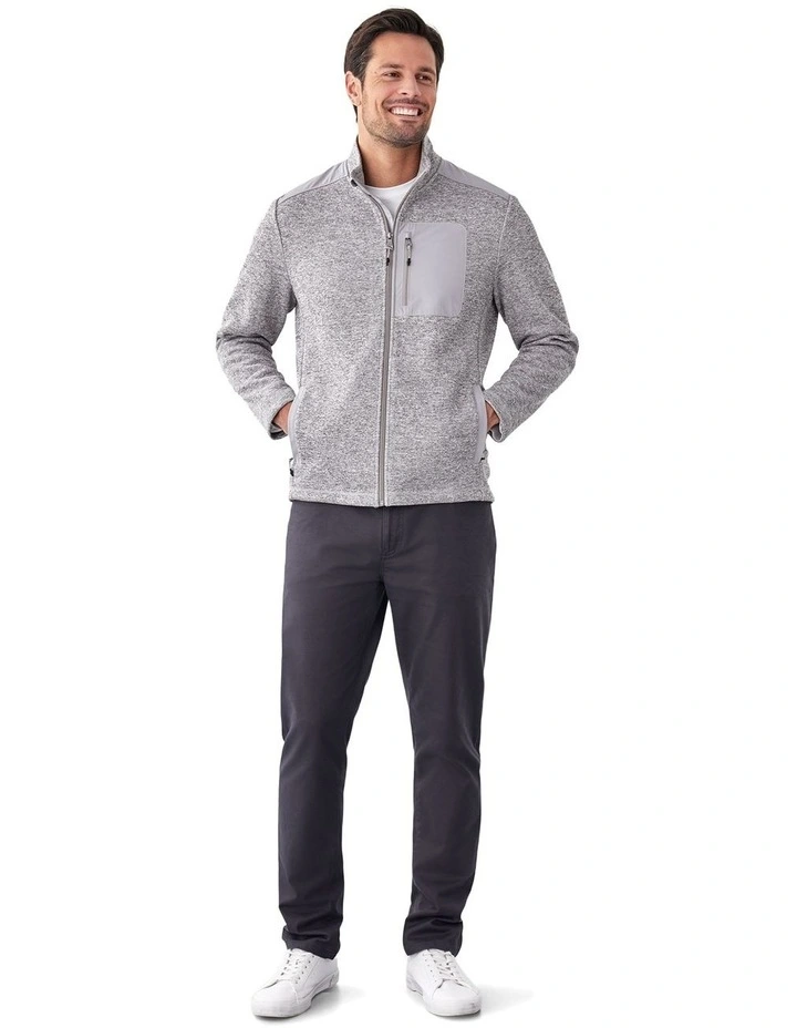 Flex Zip Through Sweat in Grey Melange image 5