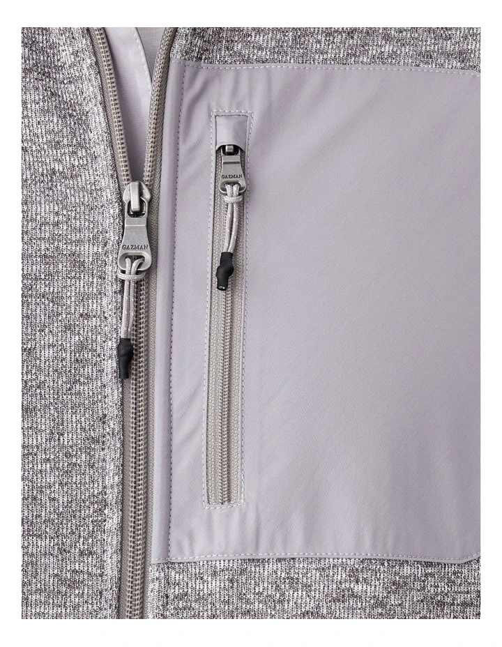 Flex Zip Through Sweat in Grey Melange image 6