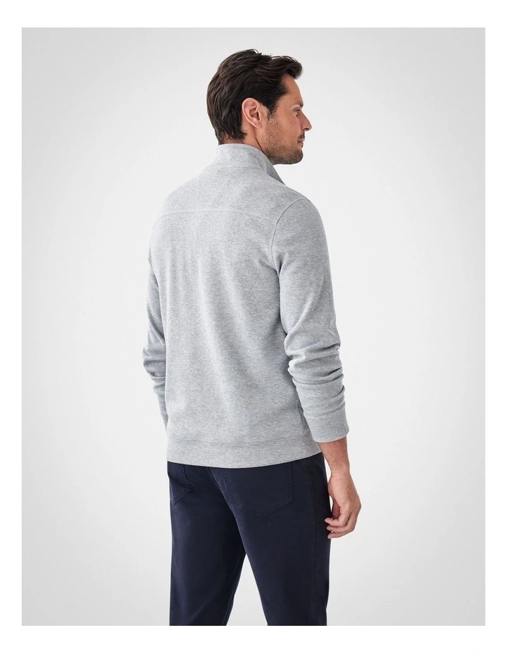 Half Zip Sweat in Grey Melange image 2