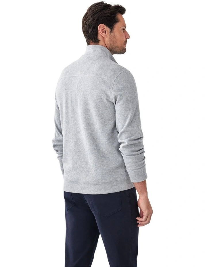 Half Zip Sweat in Grey Melange image 2