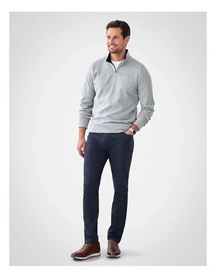 Half Zip Sweat in Grey Melange image 5