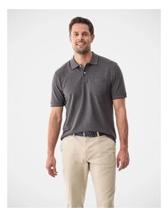 Oxford Pocket Polo Charcoal
