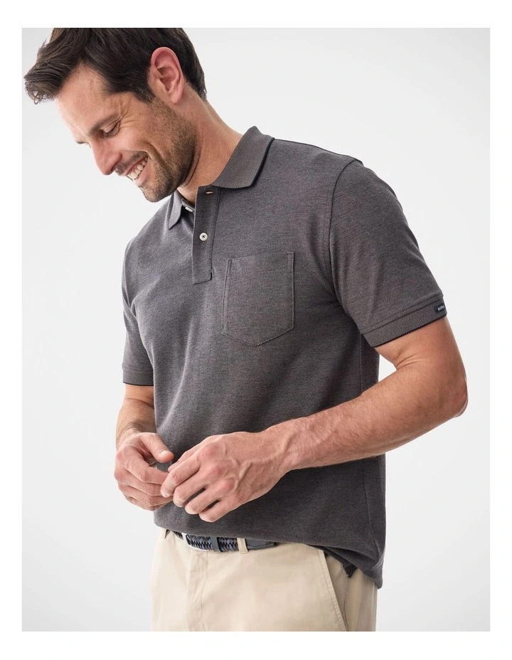 Oxford Pocket Polo Charcoal image 3