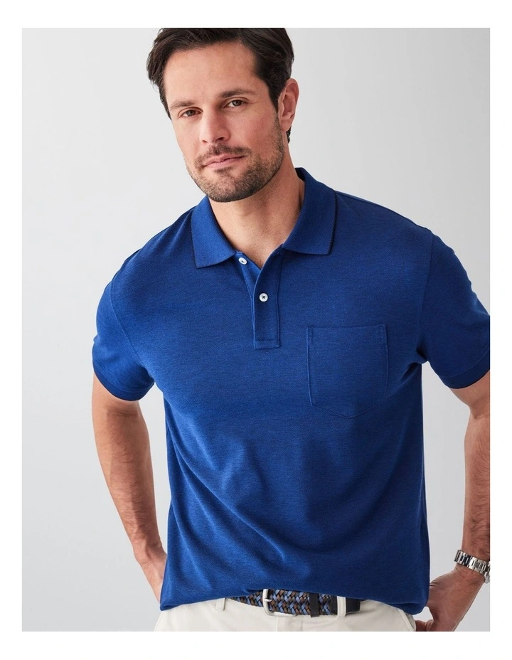 Oxford Pocket Polo Deep Blue image 3