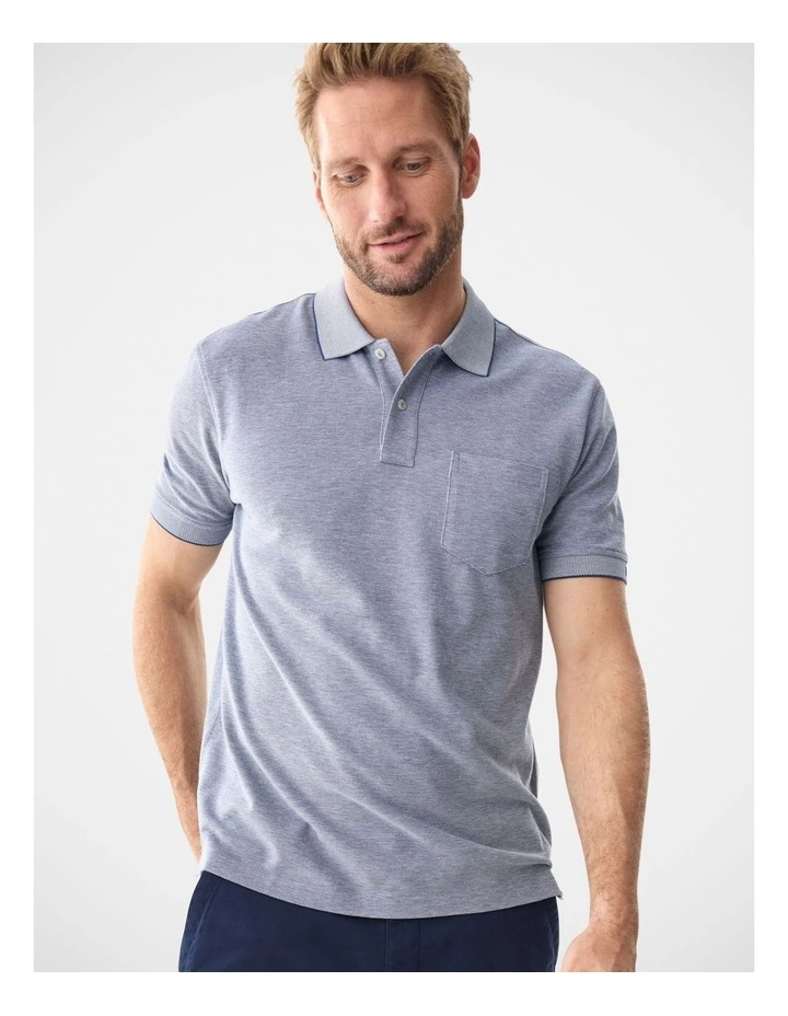 Oxford Pocket Polo Navy image 3