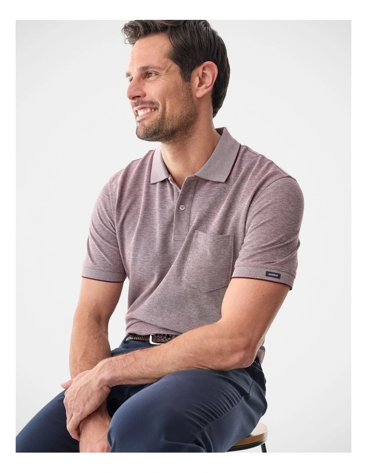 Oxford Pocket Polo Burgundy image 3