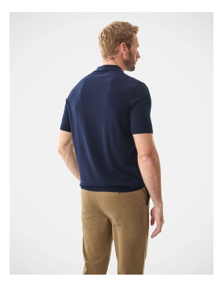 Textured Knit Polo Navy image 2