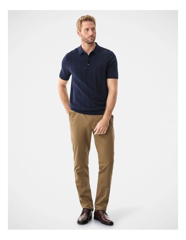 Textured Knit Polo Navy image 5