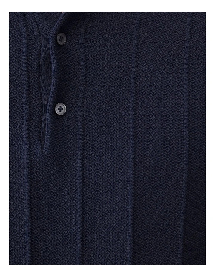 Textured Knit Polo Navy image 6