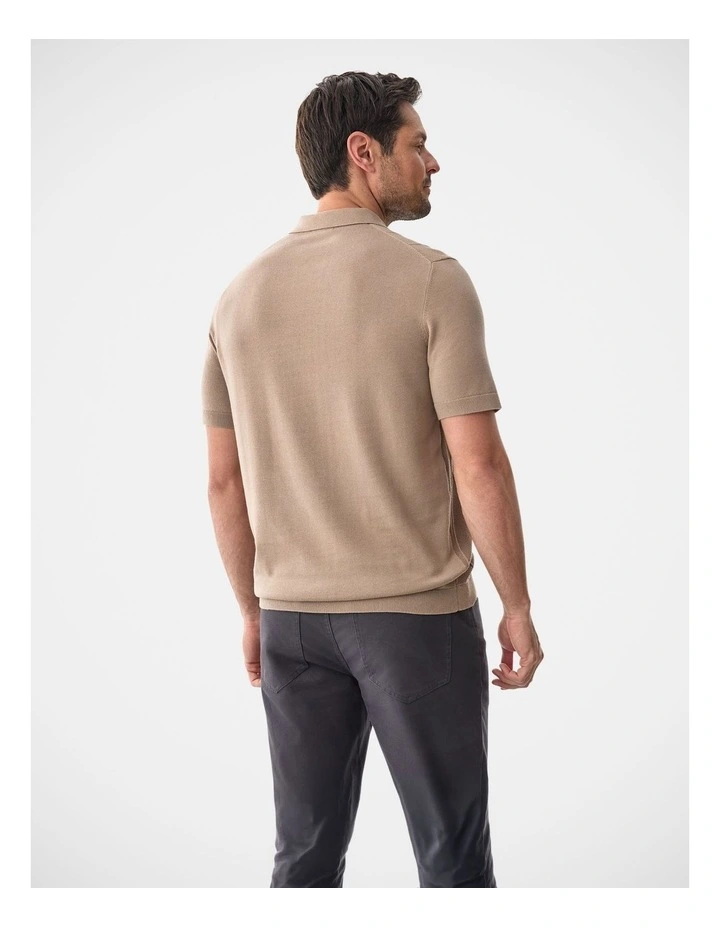 Textured Knit Polo Mocha image 2