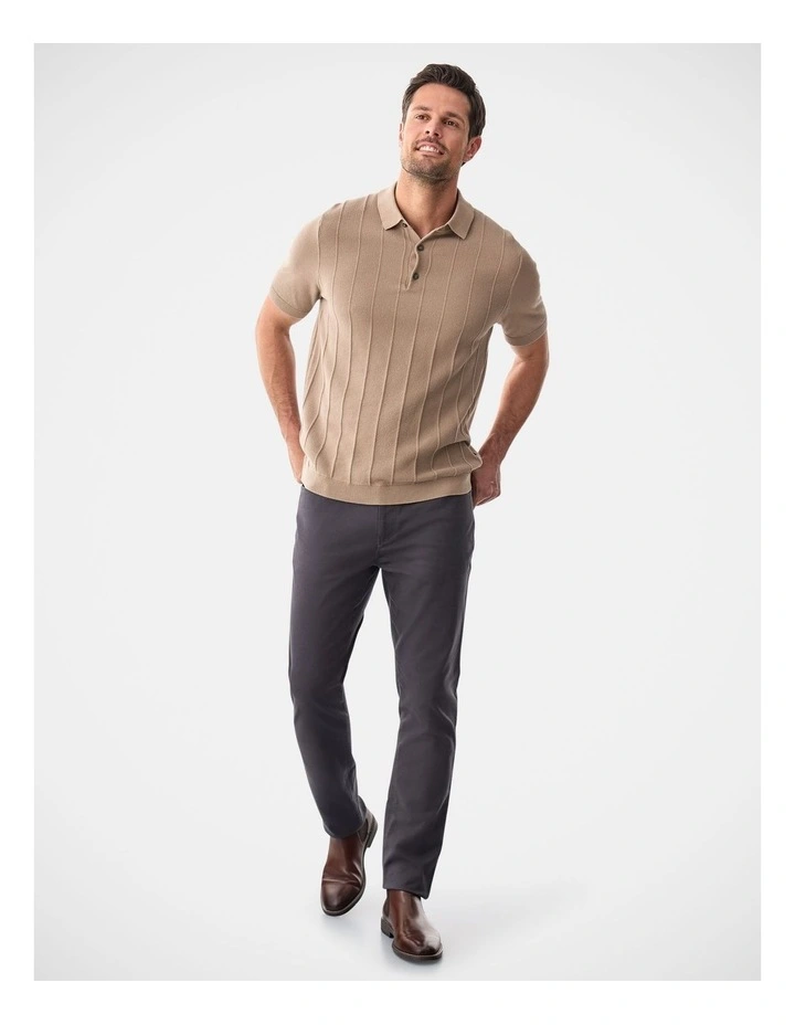 Textured Knit Polo Mocha image 5