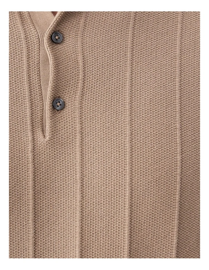 Textured Knit Polo Mocha image 6