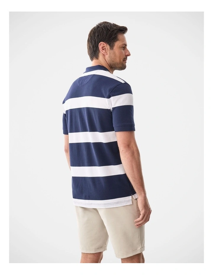 Bold Stripe Polo Navy image 2