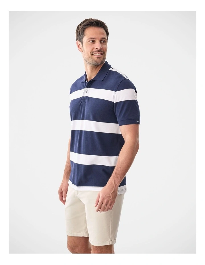 Bold Stripe Polo Navy image 4