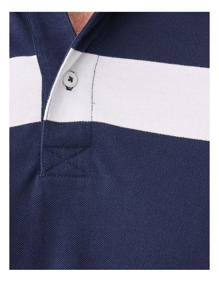 Bold Stripe Polo Navy image 6
