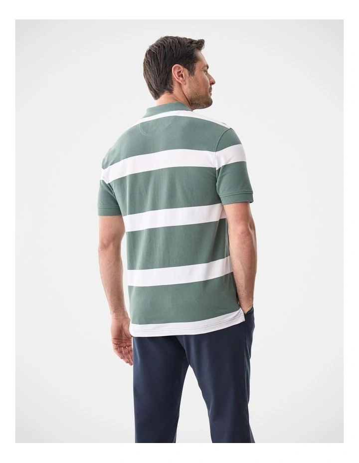 Bold Stripe Polo Dark Forest image 2