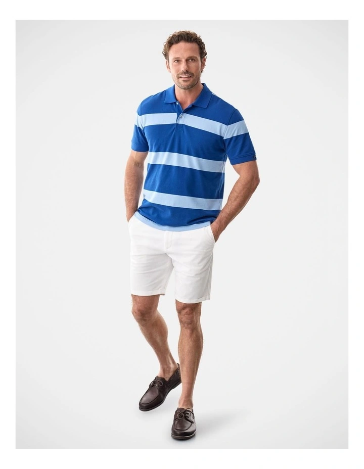 Bold Stripe Polo in Blue Carbon image 5