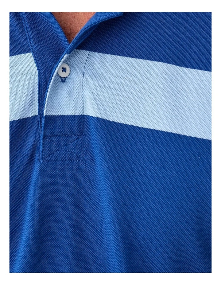 Bold Stripe Polo in Blue Carbon image 6