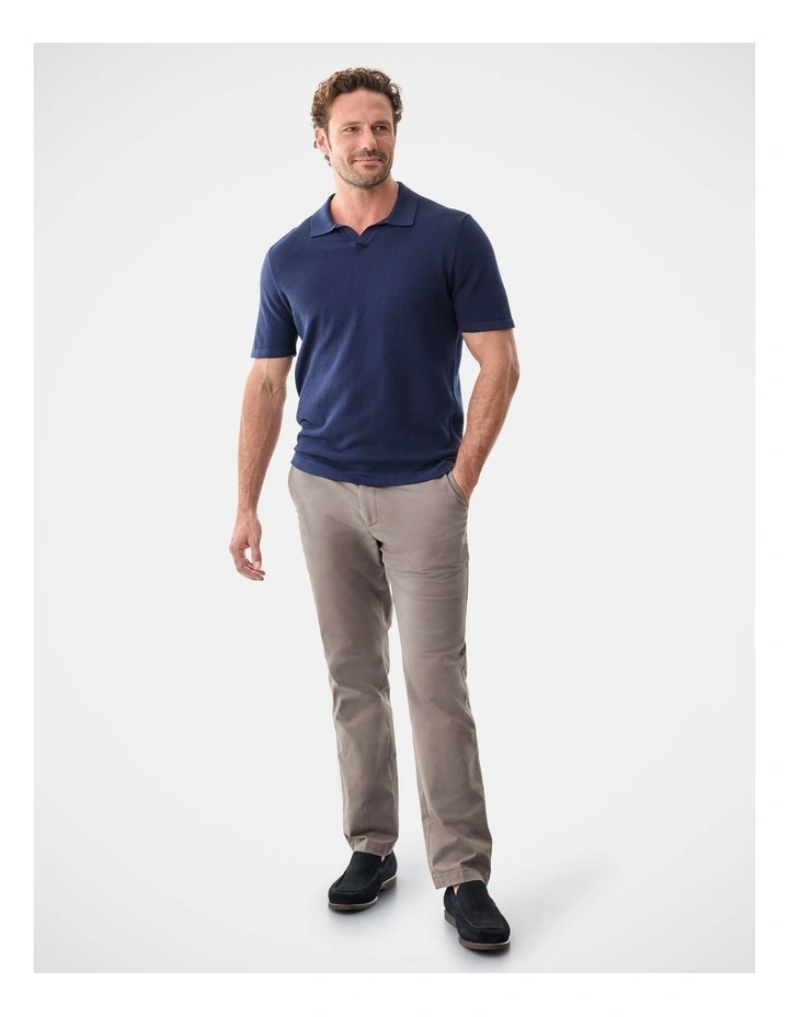 Resort Collar Knit Polo in Navy Mix image 5