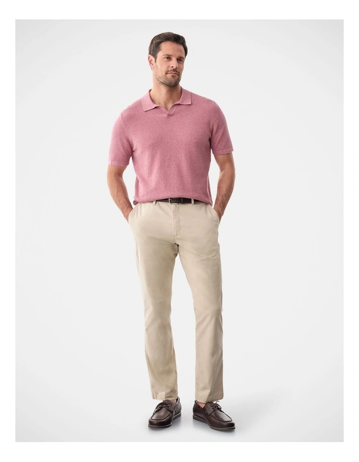 Resort Collar Knit Polo in Berry image 5