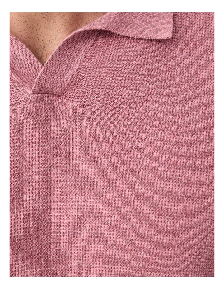 Resort Collar Knit Polo in Berry image 6