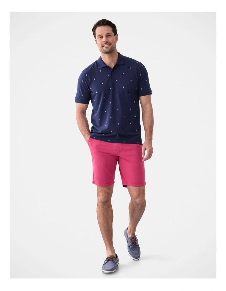 Sail Boat Print Polo in Navy image 5