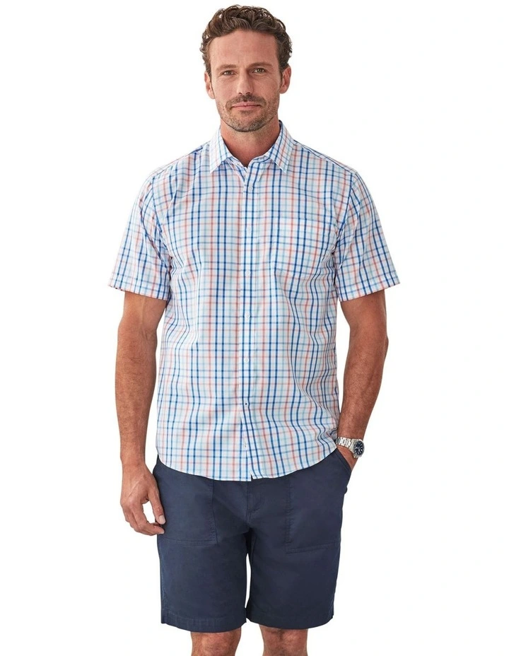 Easy Care Check Short Sleeve Shirt in Multi image 1