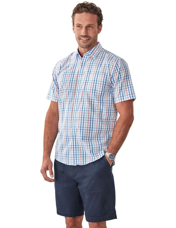 Easy Care Check Short Sleeve Shirt in Multi image 4