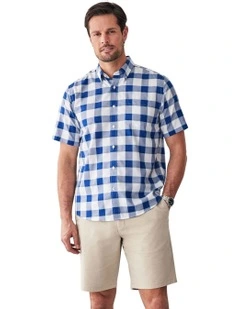 Easy Care Oxford Check Short Sleeve Shirt in Multi