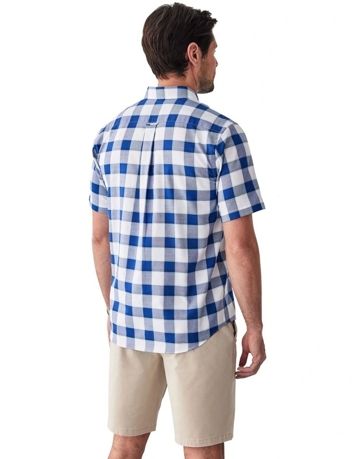 Easy Care Oxford Check Short Sleeve Shirt in Multi image 2