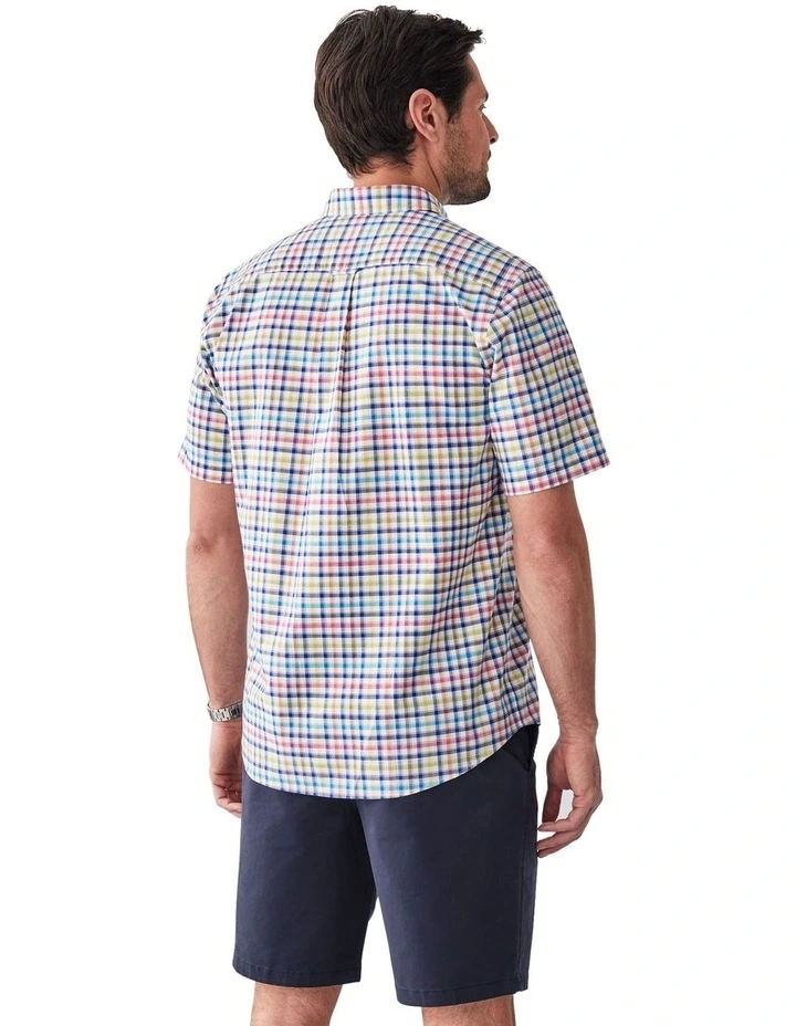 Casual Multi Check Short Sleeve Shirt in Multi image 2