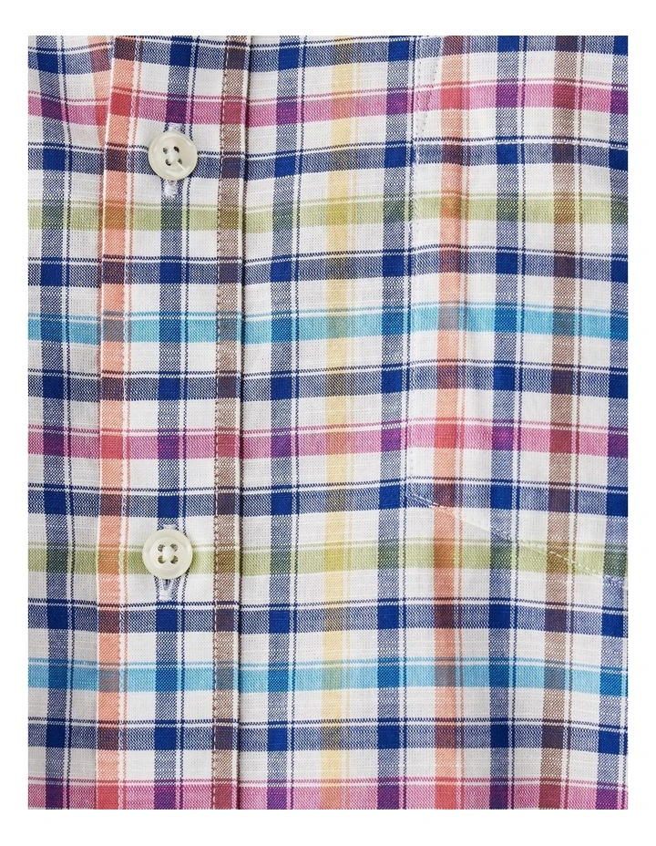Casual Multi Check Short Sleeve Shirt in Multi image 5