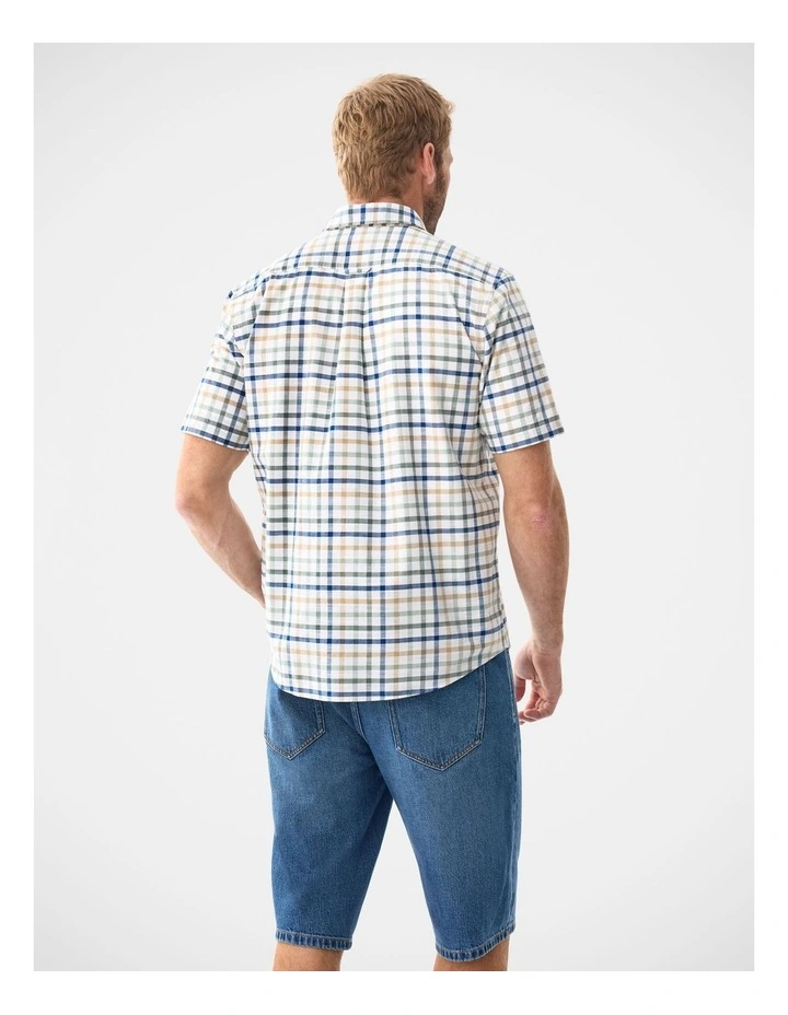Casual Slub Check Short Sleeve Shirt Multi image 2