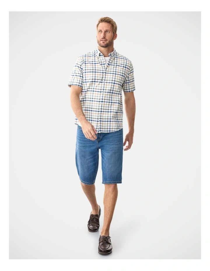 Casual Slub Check Short Sleeve Shirt Multi image 5