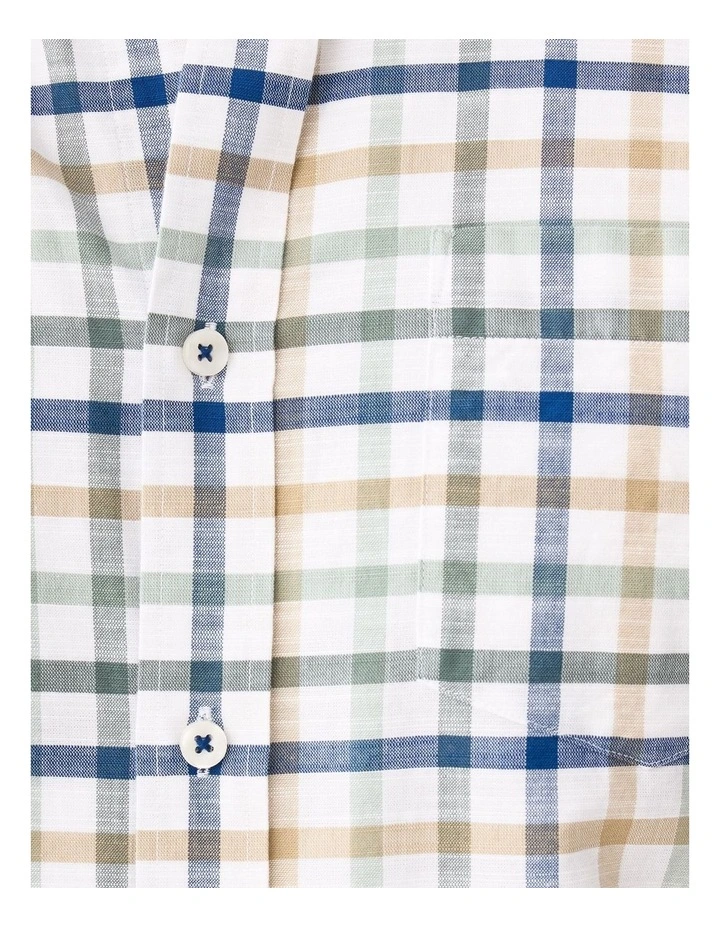 Casual Slub Check Short Sleeve Shirt Multi image 6