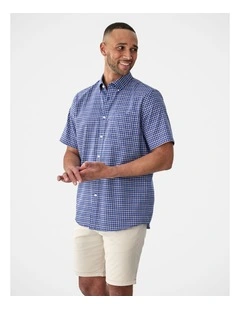 Easy Care Short Sleeve Shirt in Navy