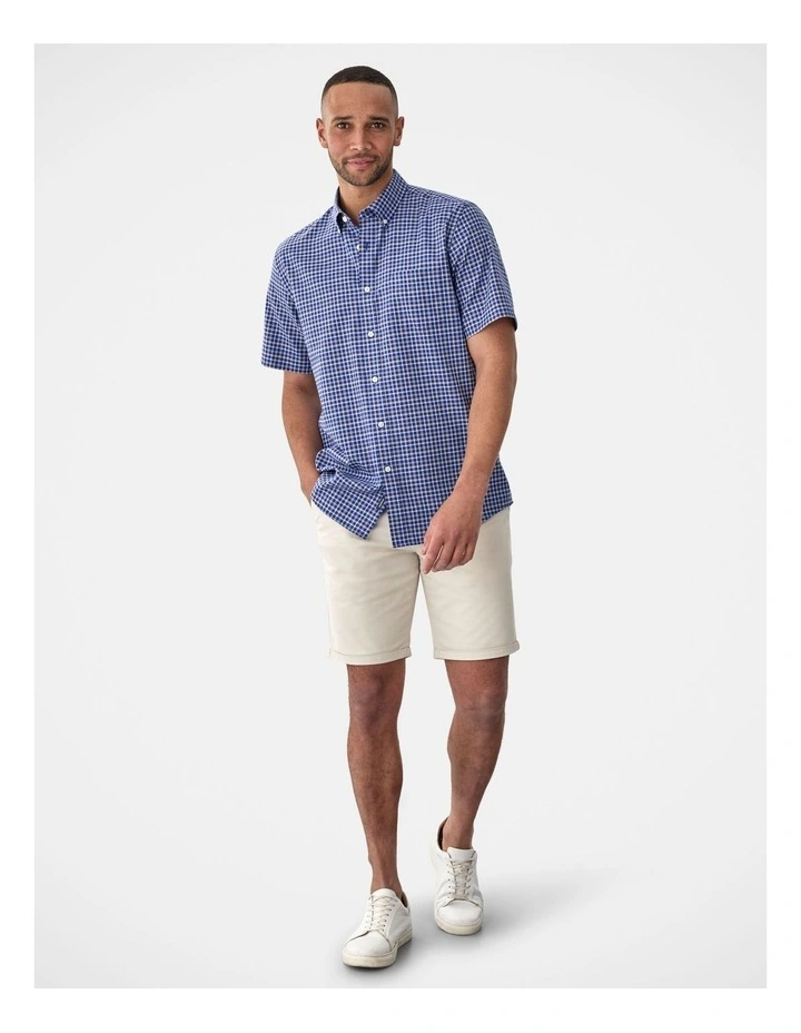 Easy Care Short Sleeve Shirt in Navy image 5