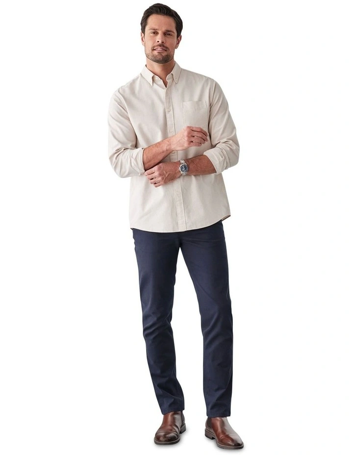 Casual Plain Oxford Shirt in Sand image 5