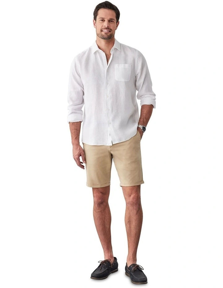 Pure French Linen Long Sleeve Shirt in White image 5