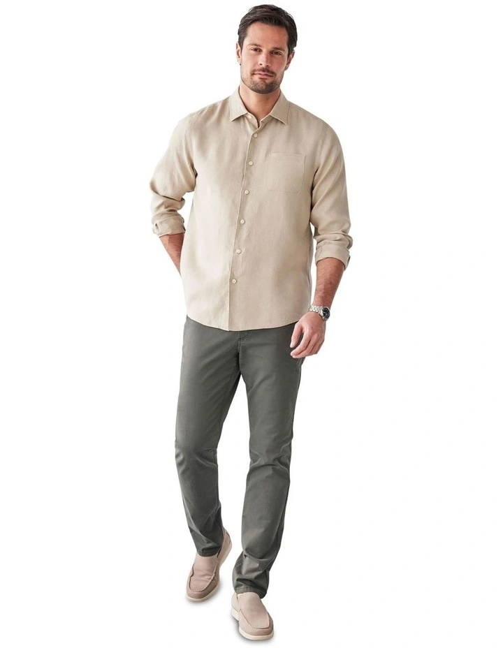 Pure French Linen Long Sleeve Shirt in Sand image 5