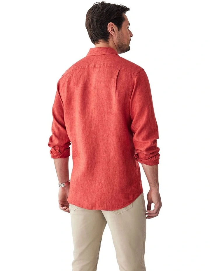 Pure French Linen Long Sleeve Shirt Paprika image 2