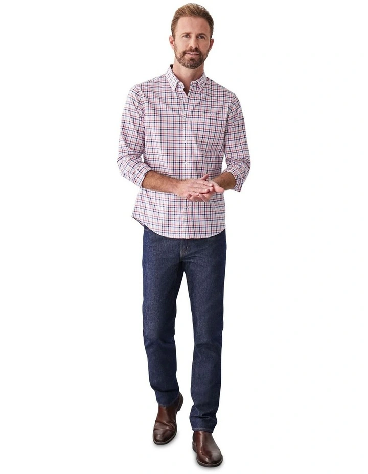 Easy Care Check Long Sleeve Shirt in Multi image 5