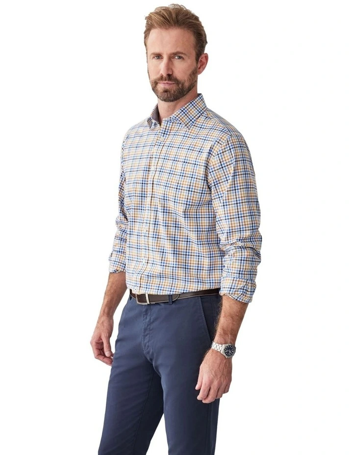 Easy Care Multi Check Long Sleeve Shirt in Multi Check image 4