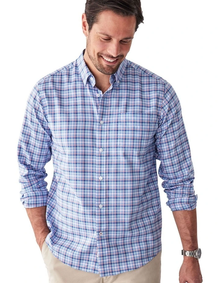 Easy Care Multi Check Long Sleeve Shirt in Multi image 3