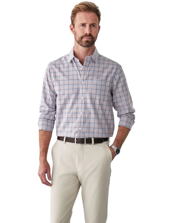 Easy Care Check Long Sleeve Shirt in Multi image 1