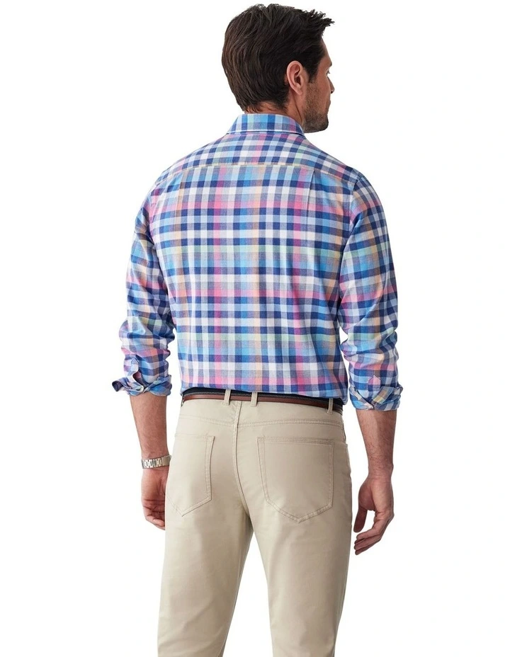 Easy Care Oxford Gingham Long Sleeve Shirt in Multi Check image 2